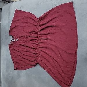 Torrid Empire Waist Peplum Sheer Blouse V Top. Size: 00 Medium/ Large